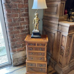 Vintage Burr Walnut Bevan Funnel Miniature Chest on Chest of Drawers