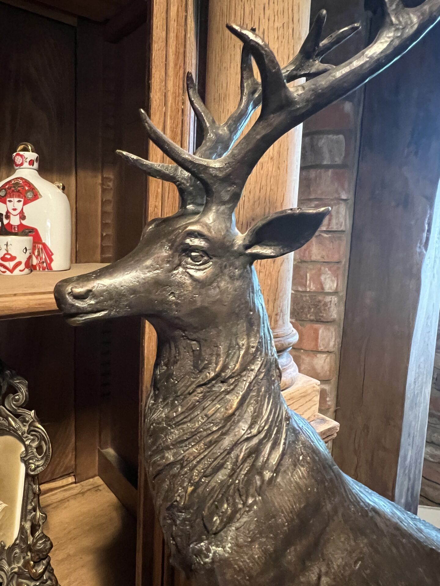 Vintage Pair of Large Bronze Stag Sculptures after Moigniez - Image 10