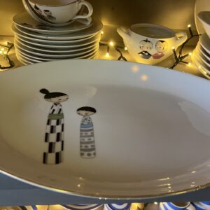 Vintage Meito Fine China Unique and Very Cute Japanese Design Large OvalSandwich Plate