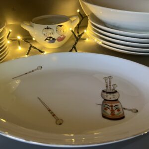 Vintage Meito Fine China Japanese Design Oval Sandwich Plate
