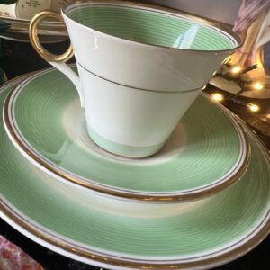 Vintage Shelley Art Deco Trio 781613 Regent Shape Light Green