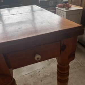 Solid Pine Pastry Table or Small Kitchen Island With 2 Drawers.